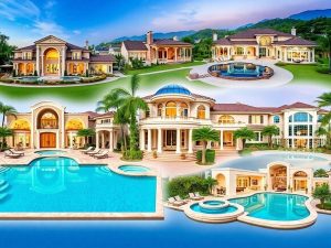 Case elegante ale vedetelor, design de lux si arhitectura grandioasa.