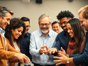 Oamenii inspiraționali cu realizări variate lucrează împreună.